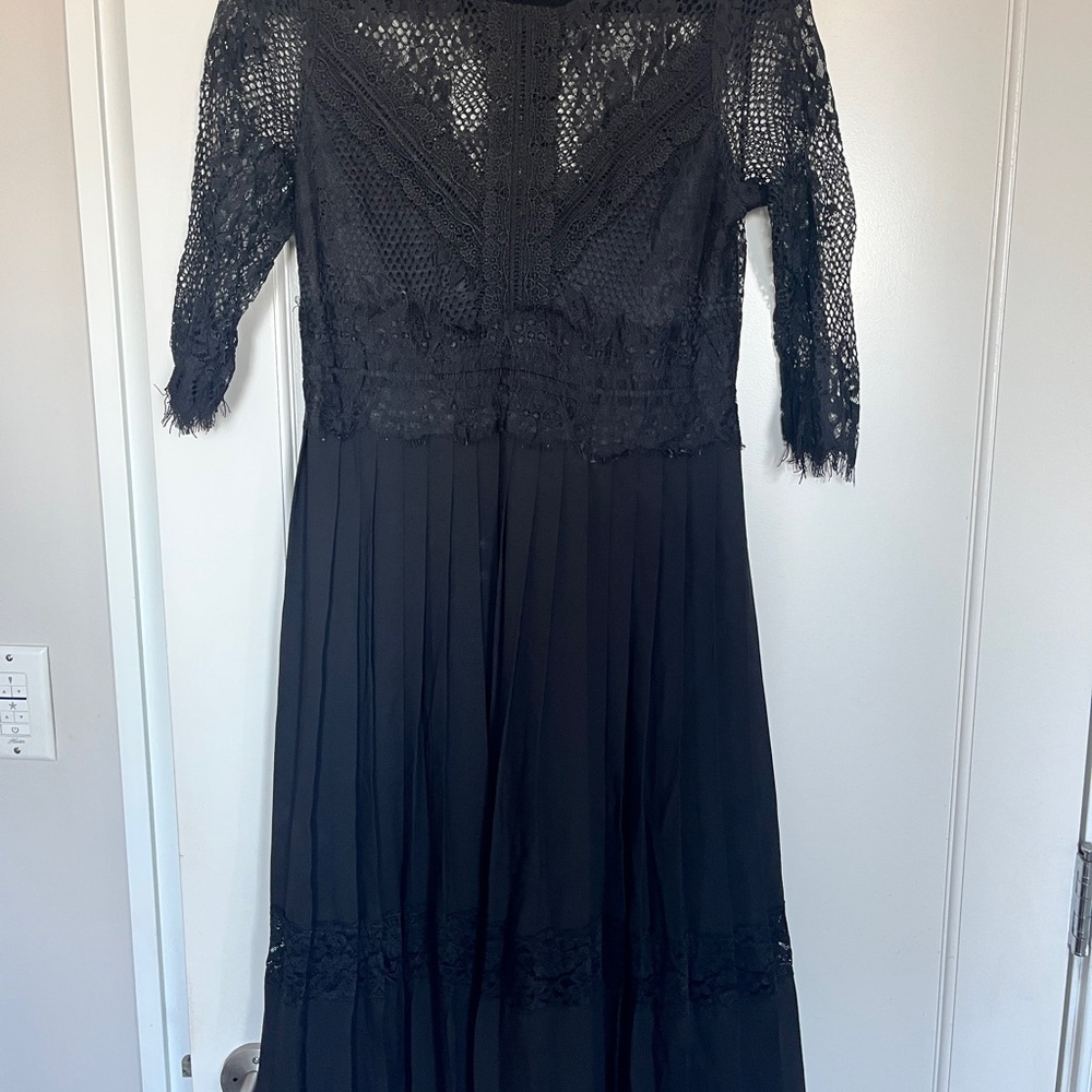 Zara Black 3/4 Sleeve Cocktail Gown